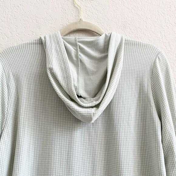 Weatherproof Vintage Womens Hoodie Green Surf Spray Gingham Long Sleeves Small - Picture 8 of 9